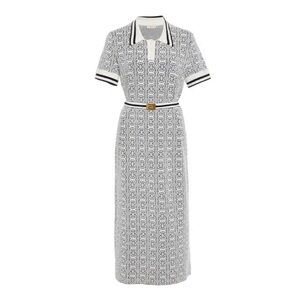 TORY BURCH Gemini Link Knit Midi Collared Shirtdress Dress \\ M